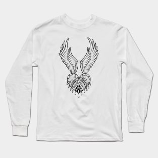 Winged Heart Mandala Long Sleeve T-Shirt